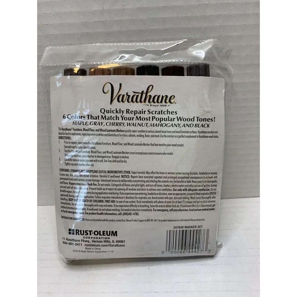 Varathane Furniture‎ Wood Floor & Wood Laminate Repair Markers 6pc New